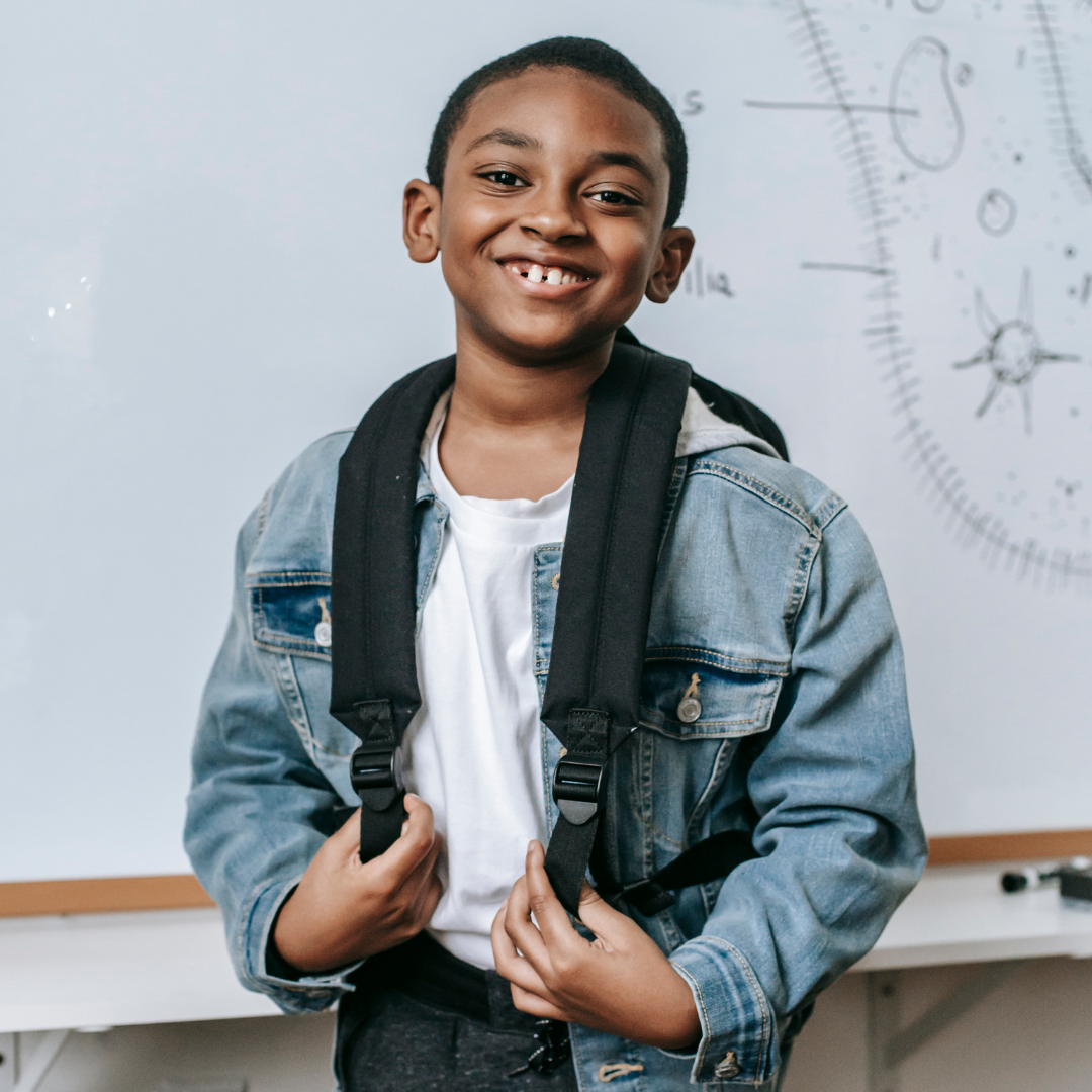 Boy with backpack